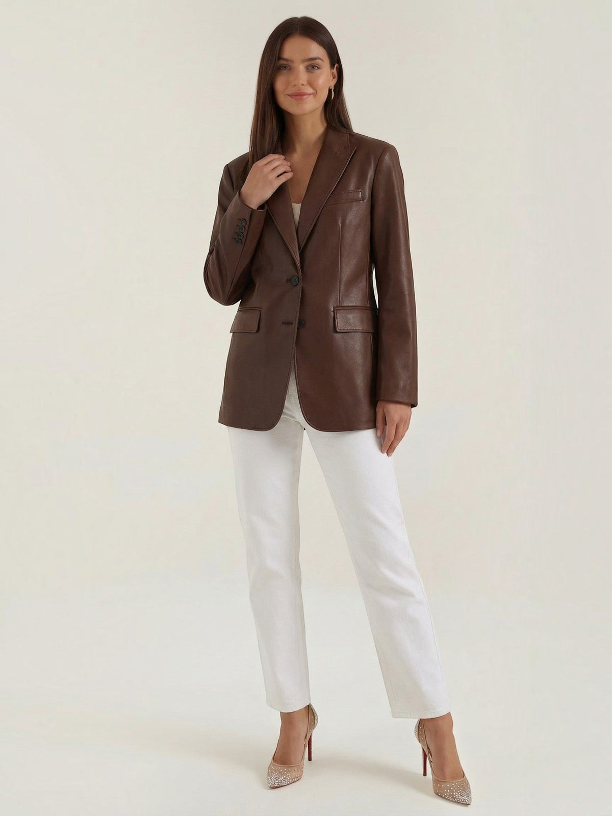 Catherine Blazer Oversize Effet Cuir