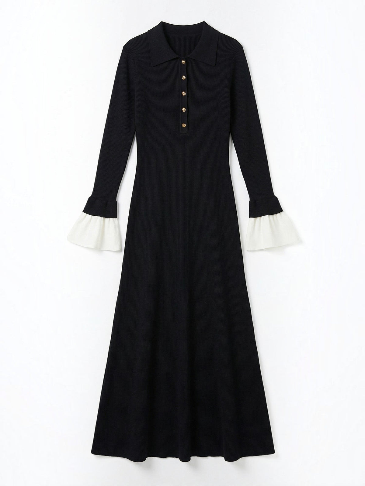 Charlotte Robe Longue En Maille À Col Polo