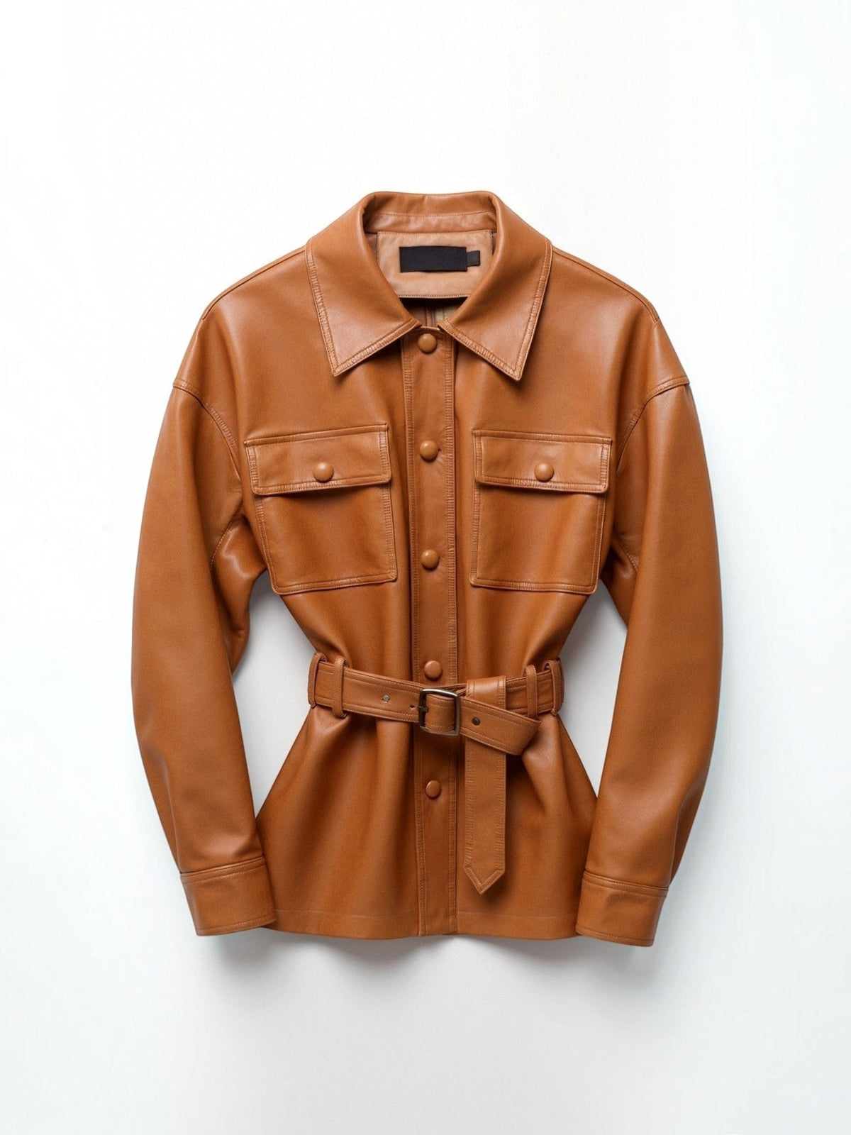 Christina PU-Lederjacke mit Gürtel