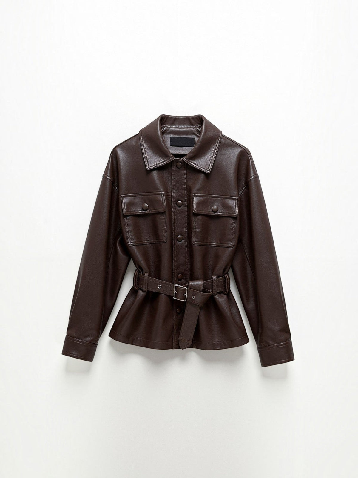 Christina PU-Lederjacke mit Gürtel