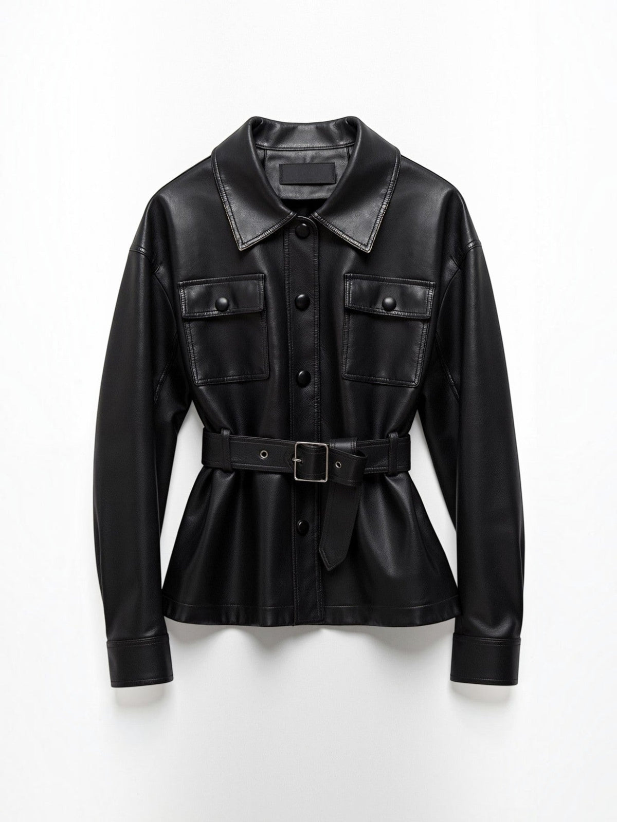 Christina PU-Lederjacke mit Gürtel