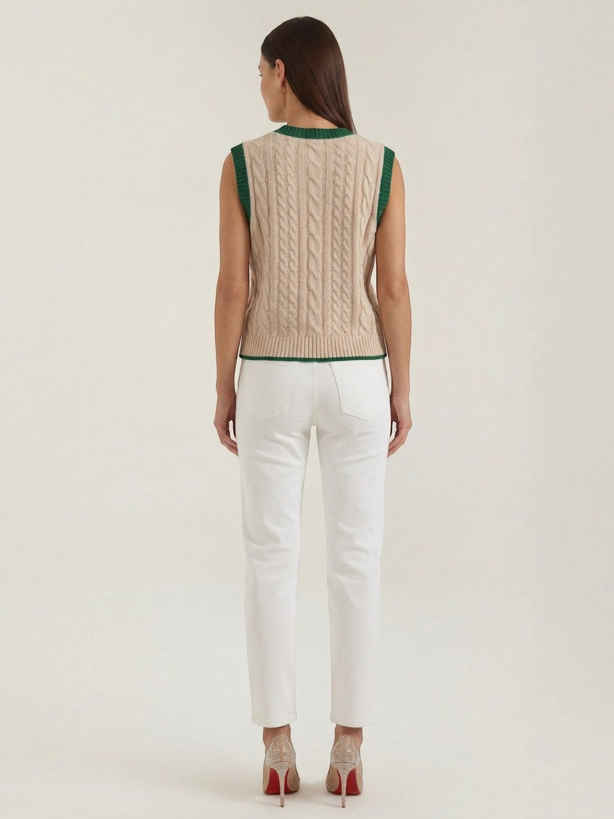 Clara Gilet Tricot À Motif Torsadé Classique