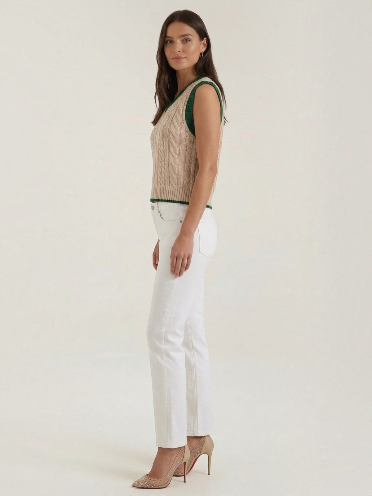 Clara Gilet Tricot À Motif Torsadé Classique