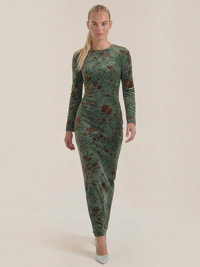 Colleen Robe Longue À Imprimé Floral Délicat