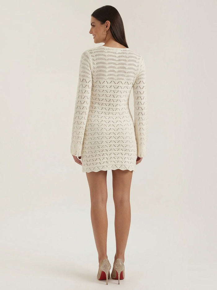 Corinne Robe Courte Effet Crochet