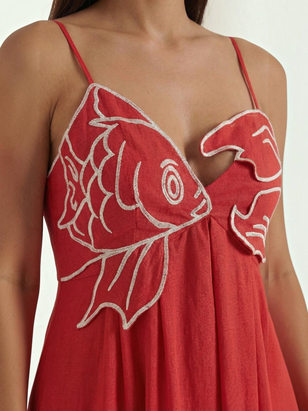 Deborah Robe Longue Motif Poisson