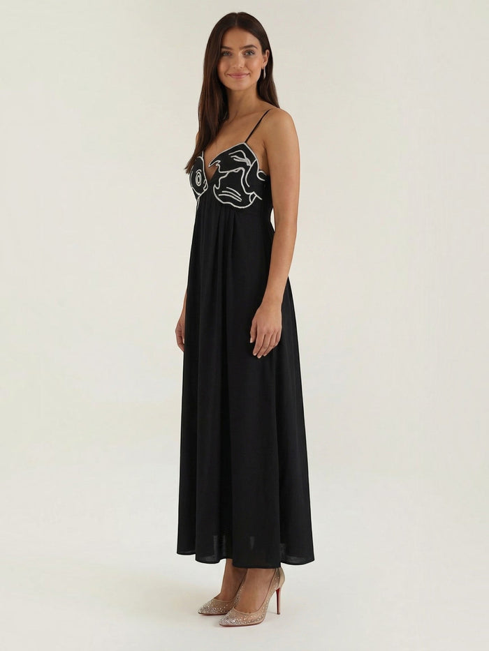 Deborah Robe Longue Motif Poisson