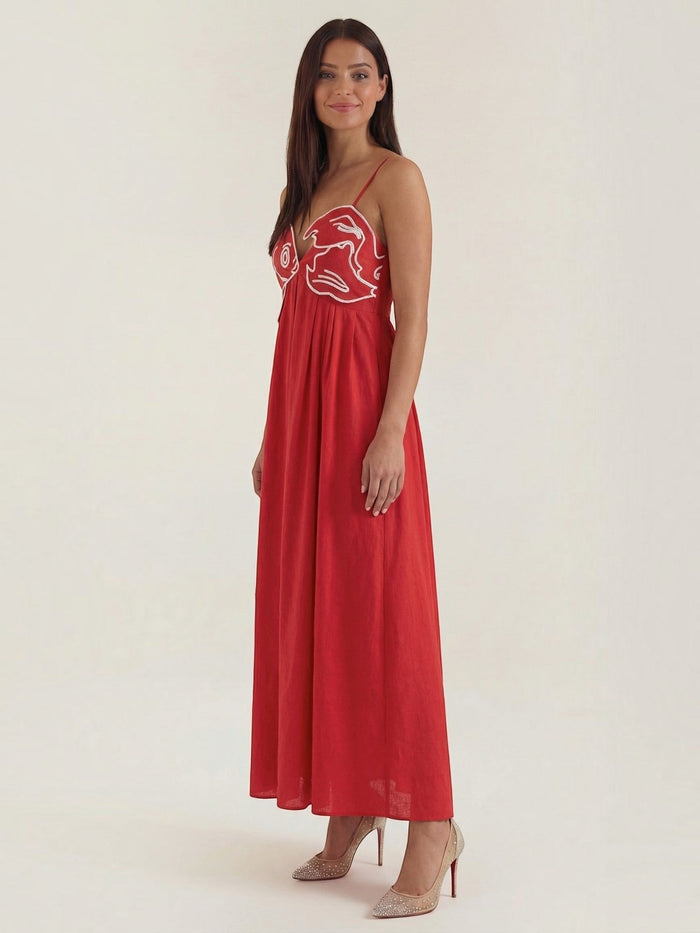 Deborah Robe Longue Motif Poisson