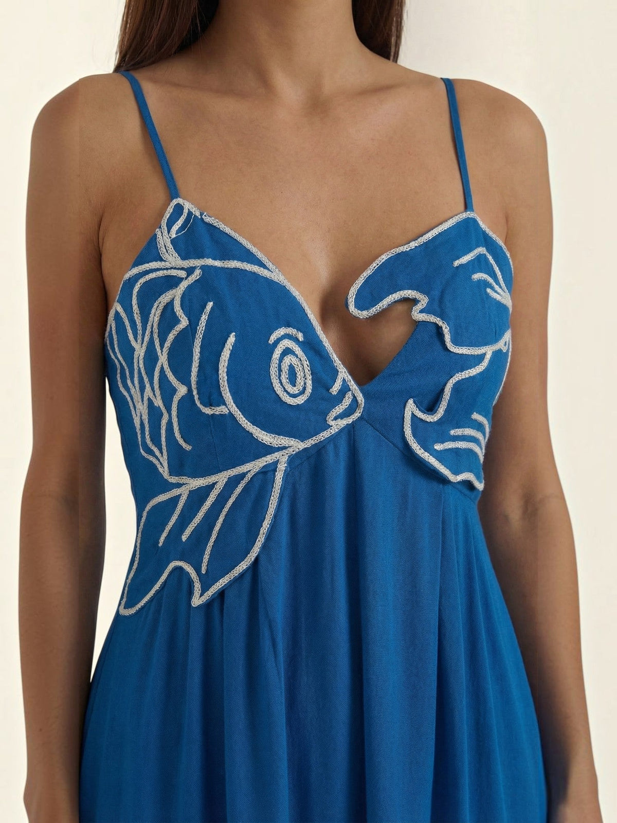 Deborah Robe Longue Motif Poisson