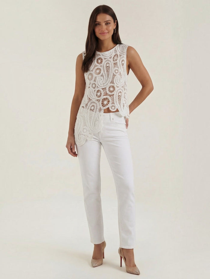 Delia Top En Dentelle Asymétrique