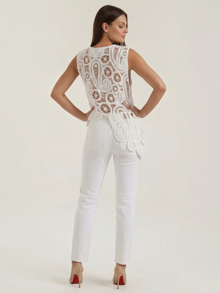 Delia Top En Dentelle Asymétrique