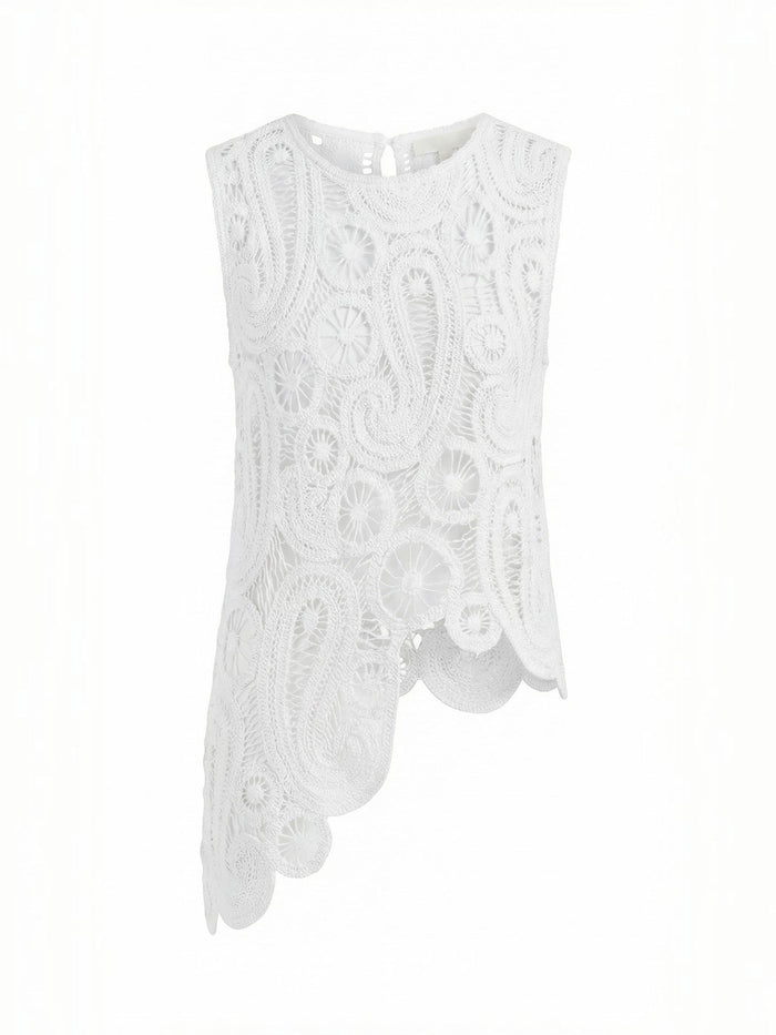 Delia Top En Dentelle Asymétrique