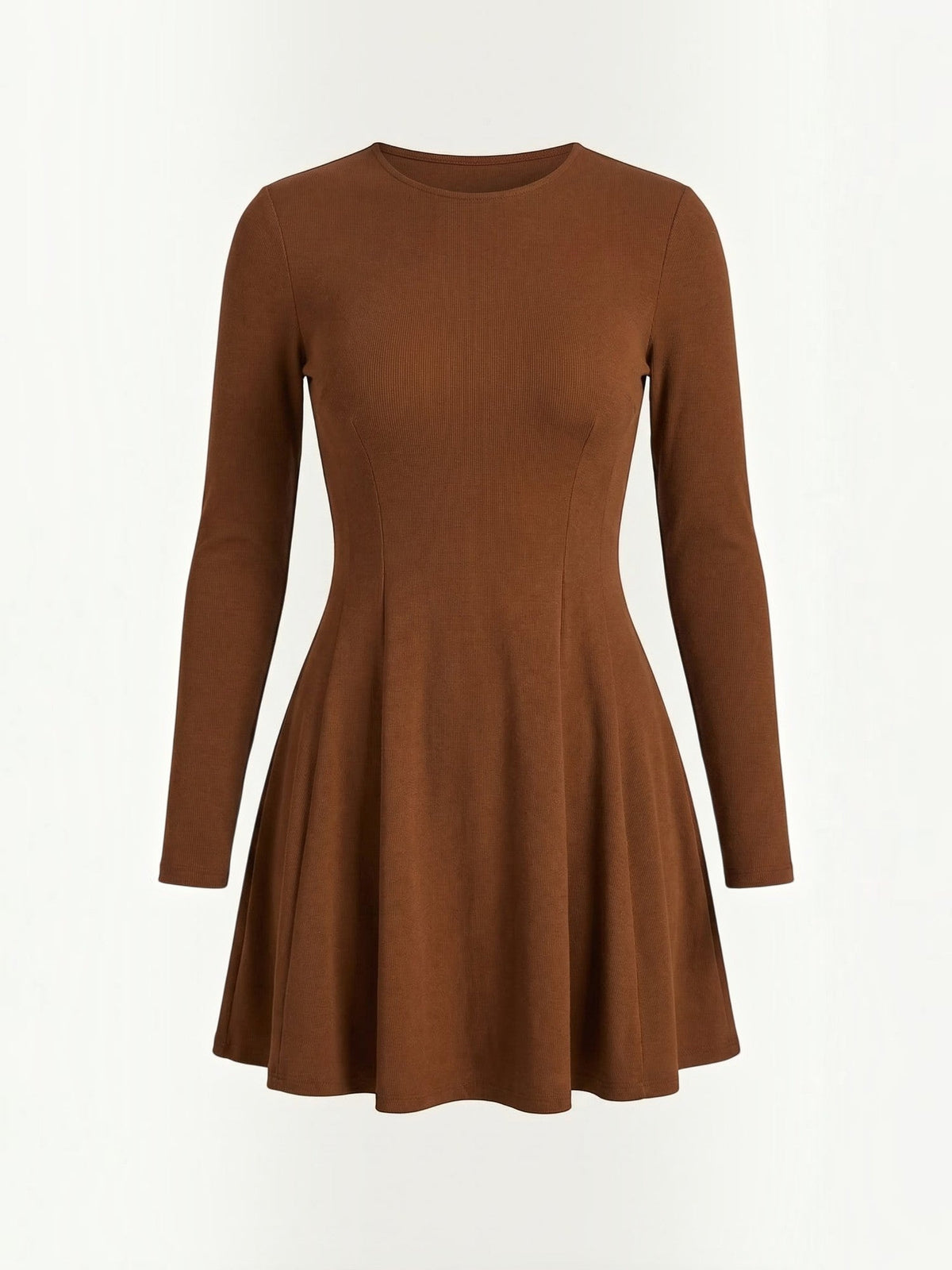 Ebony Robe Courte Cintrée À Manches Longues