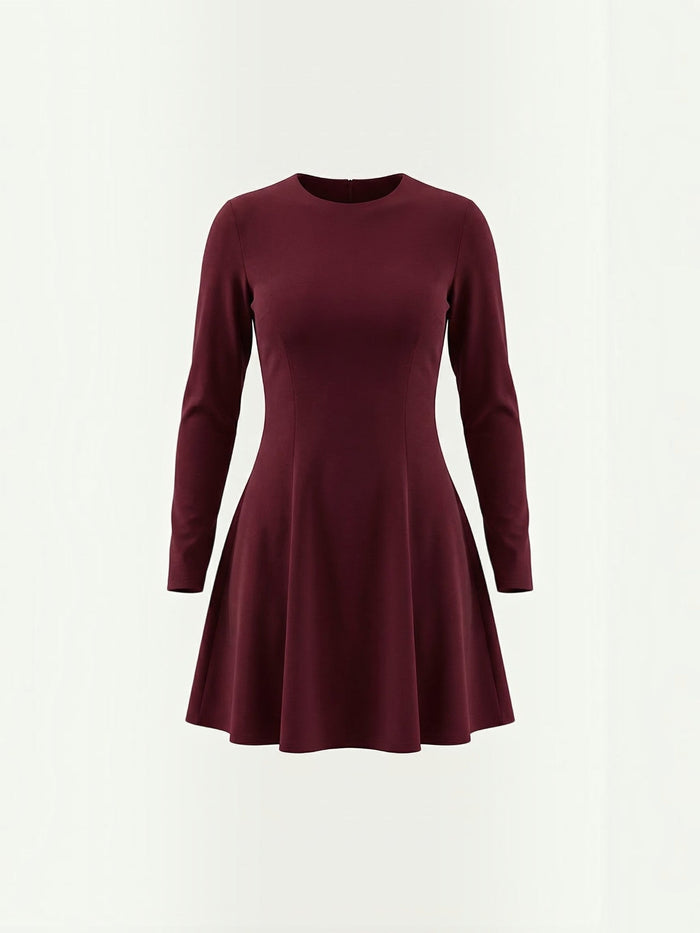 Ebony Robe Courte Cintrée À Manches Longues