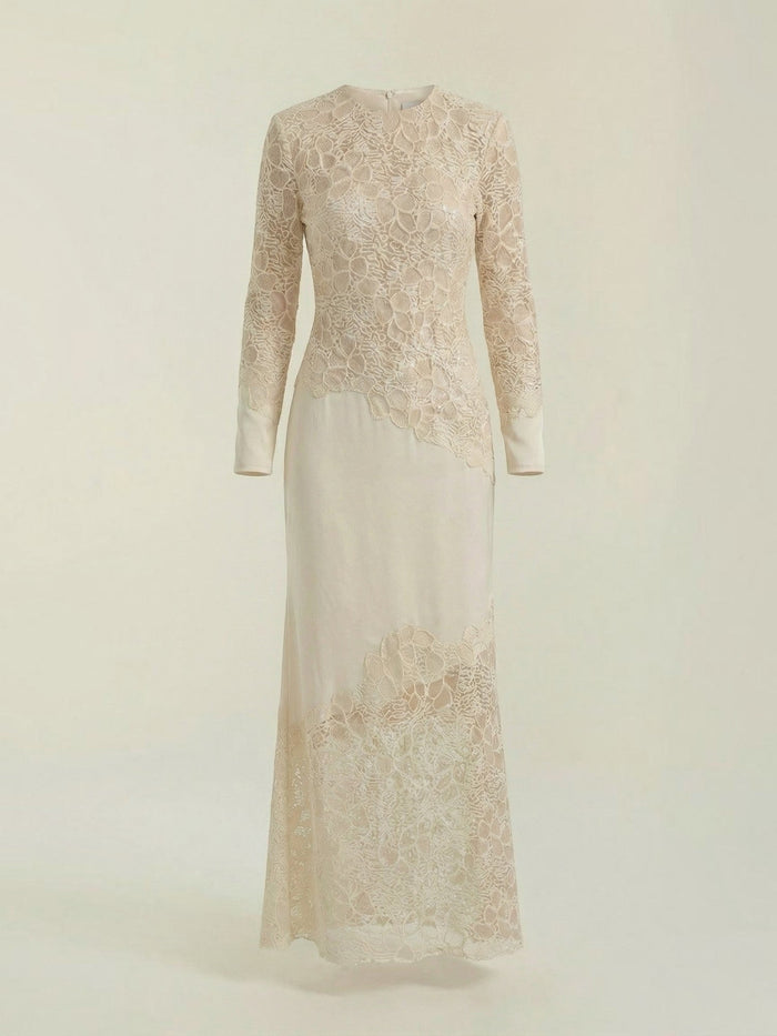 Elise Robe Longue À Paillettes Et Dentelle