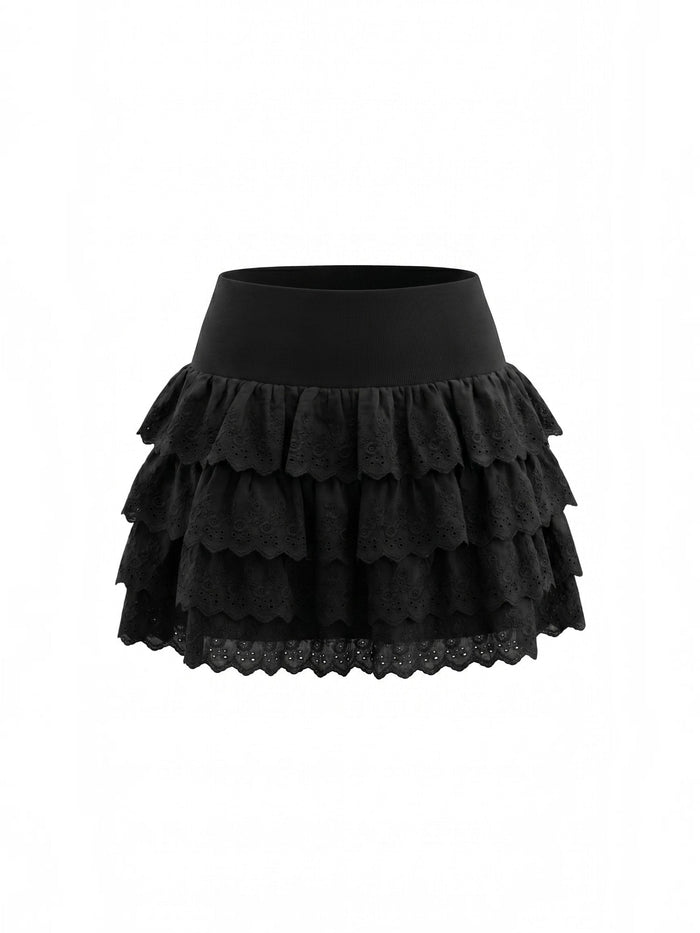 Elyse Jupe Courte Broderie Anglaise