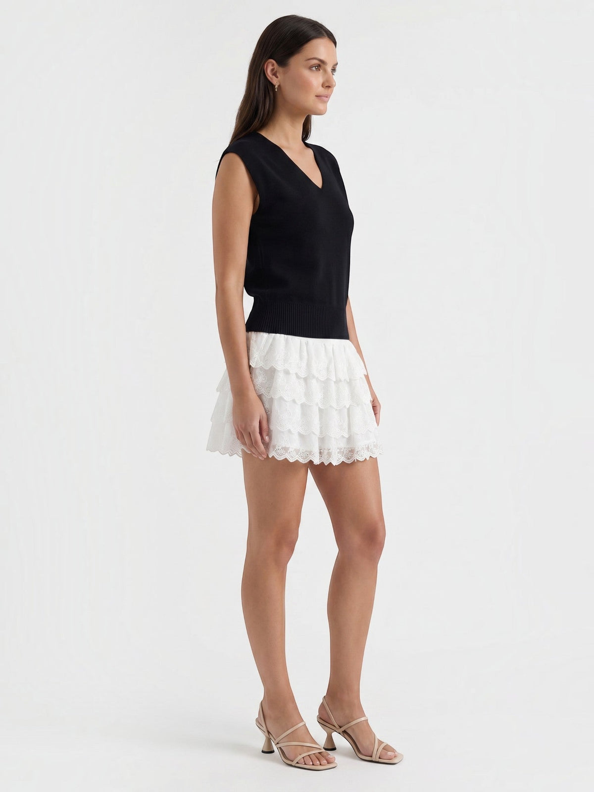 Elyse Jupe Courte Broderie Anglaise