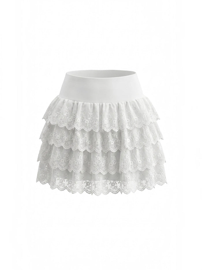 Elyse Jupe Courte Broderie Anglaise