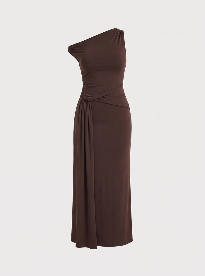 Enid Robe Longue Asymétrique À Épaule Unique