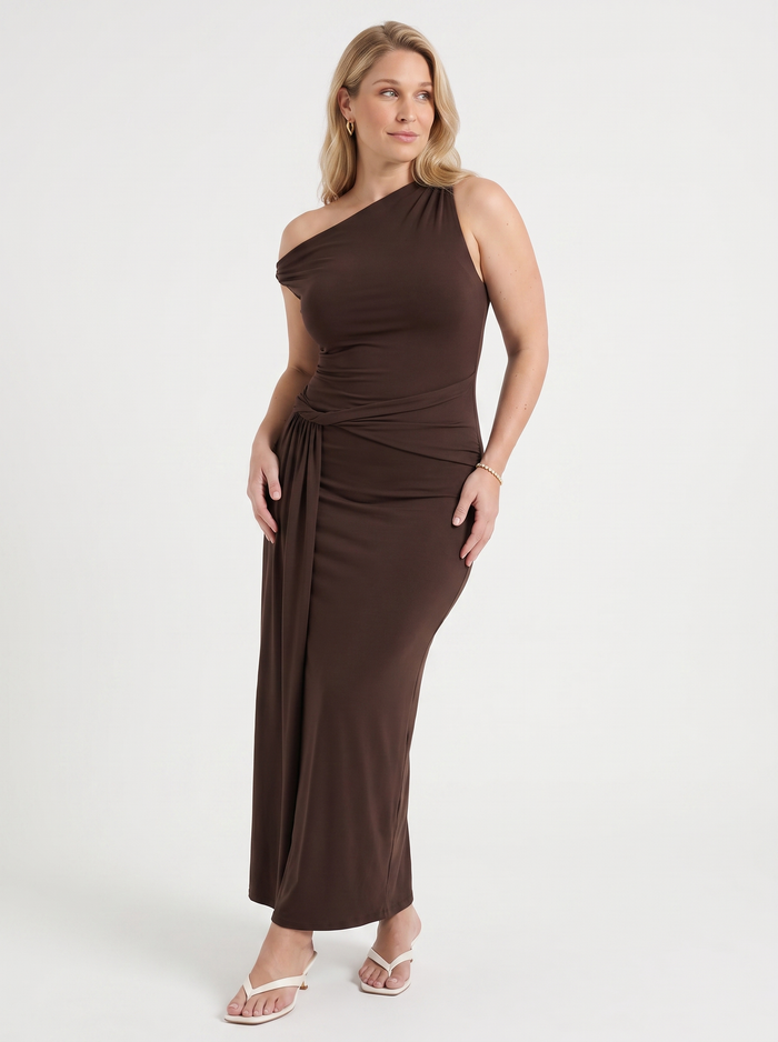 Enid Robe Longue Asymétrique À Épaule Unique