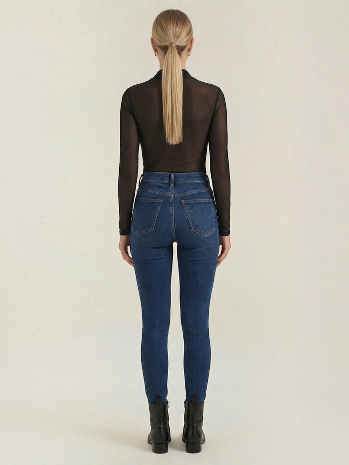 Georgia Top En Tulle Transparent Croisé