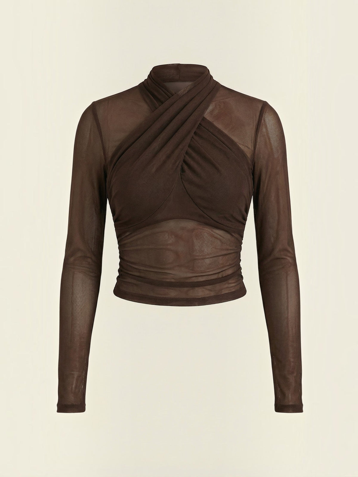 Georgia Top En Tulle Transparent Croisé