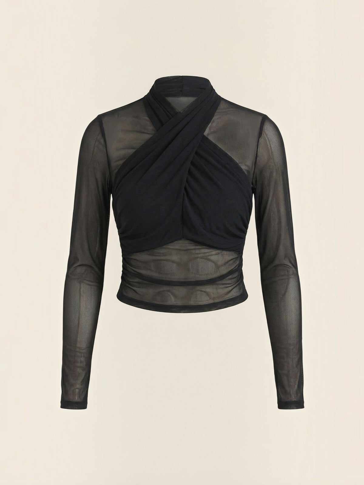 Georgia Top En Tulle Transparent Croisé