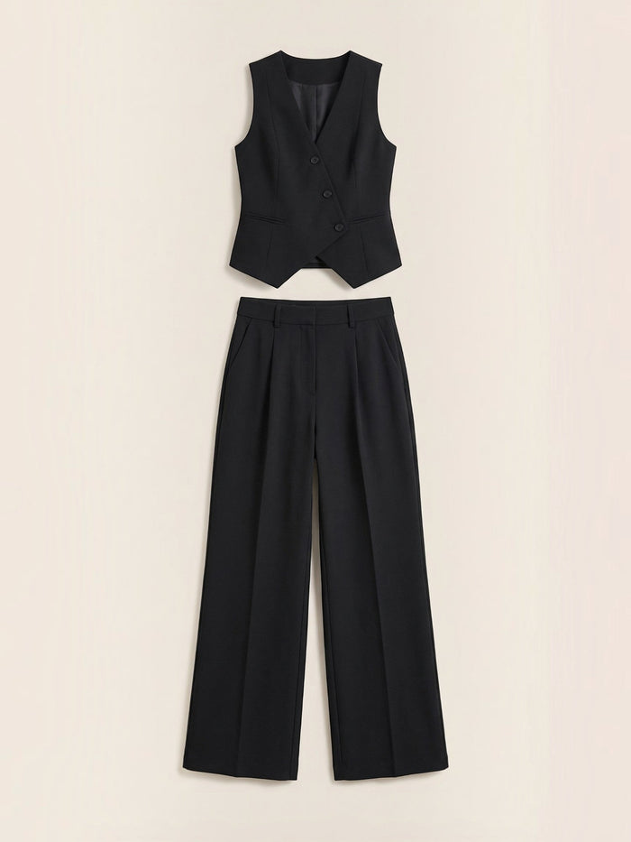 Ginger Ensemble Tailleur Avec Gilet Cintré Et Pantalon