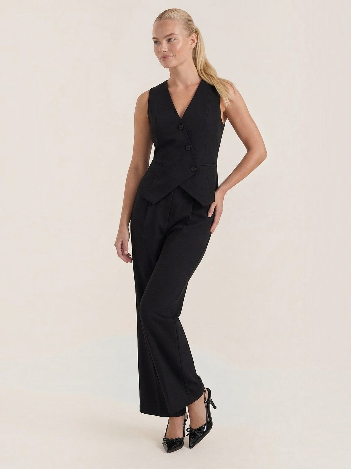 Ginger Ensemble Tailleur Avec Gilet Cintré Et Pantalon