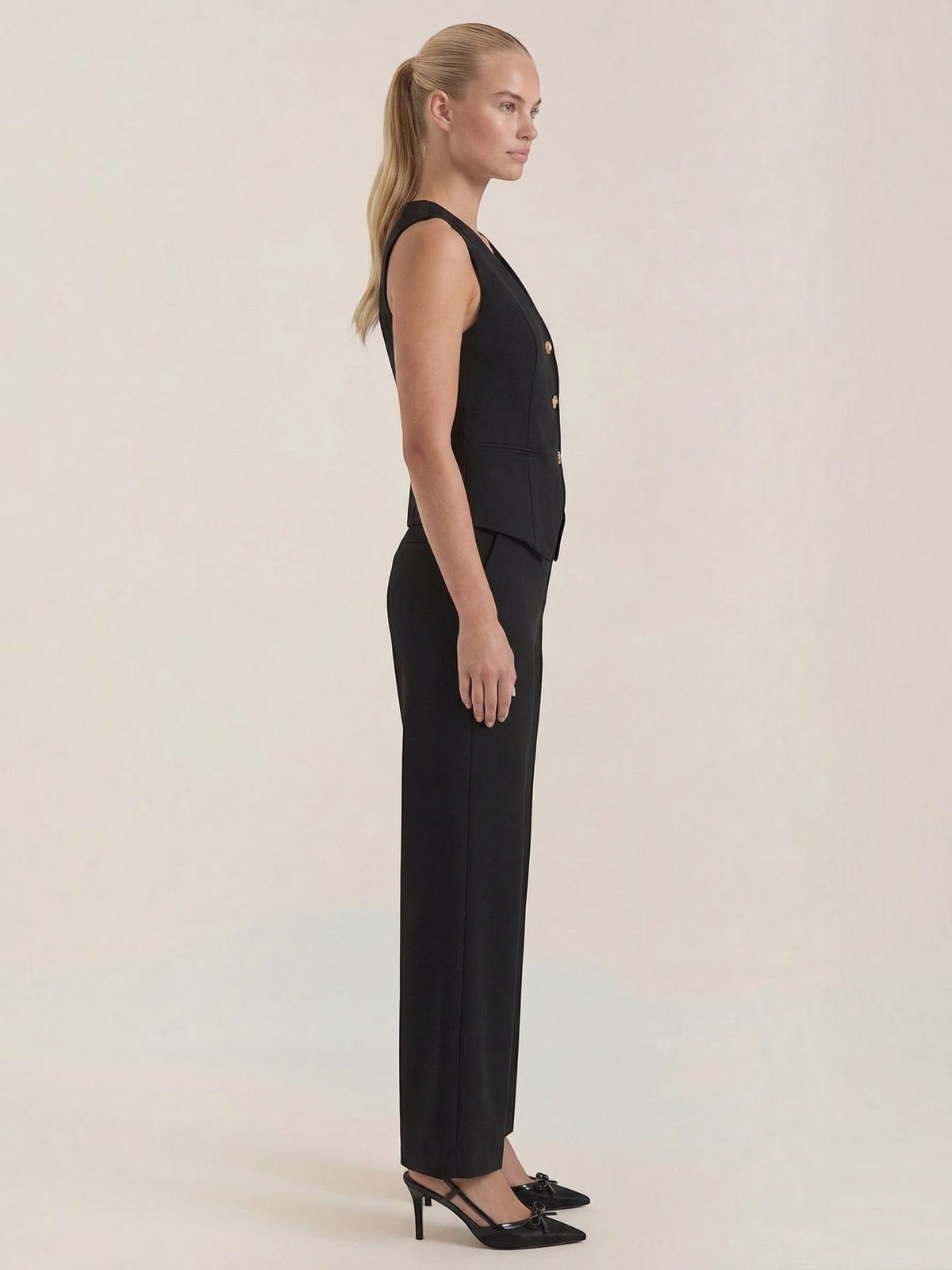 Ginger Ensemble Tailleur Avec Gilet Cintré Et Pantalon