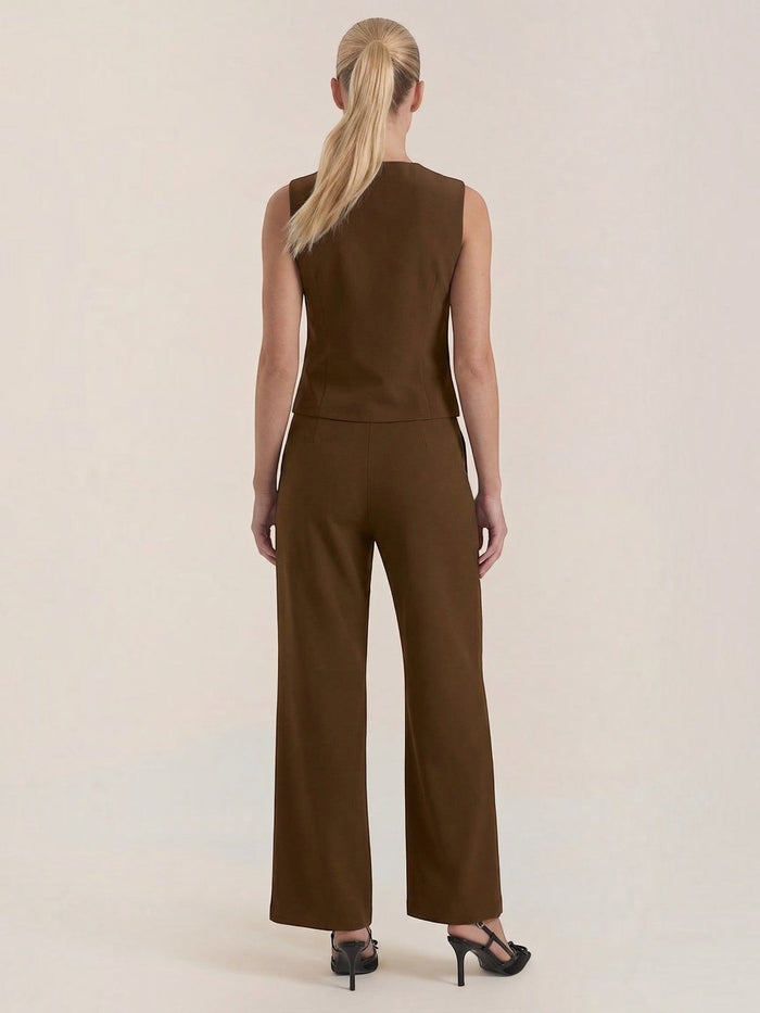 Ginger Ensemble Tailleur Avec Gilet Cintré Et Pantalon