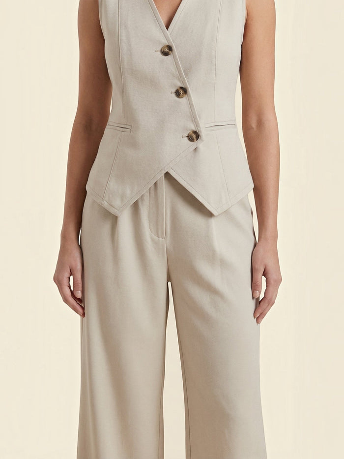 Ginger Ensemble Tailleur Avec Gilet Cintré Et Pantalon