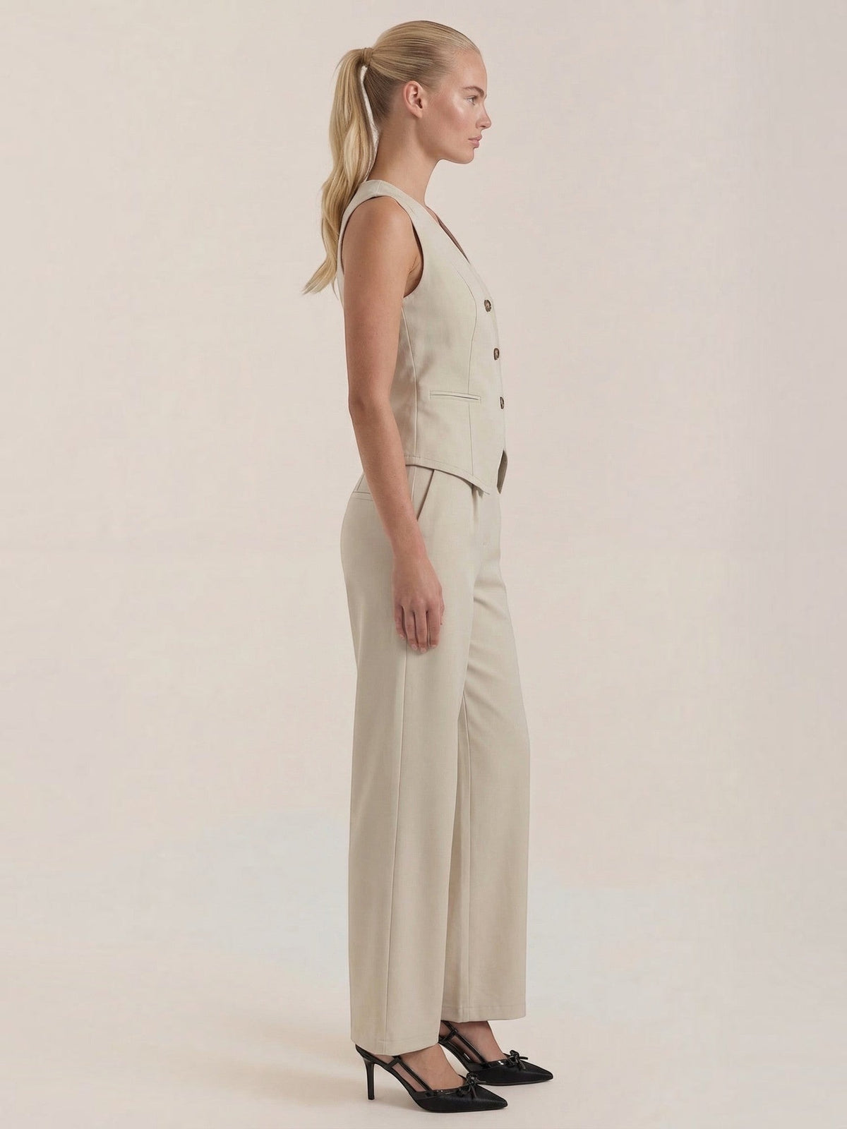 Ginger Ensemble Tailleur Avec Gilet Cintré Et Pantalon