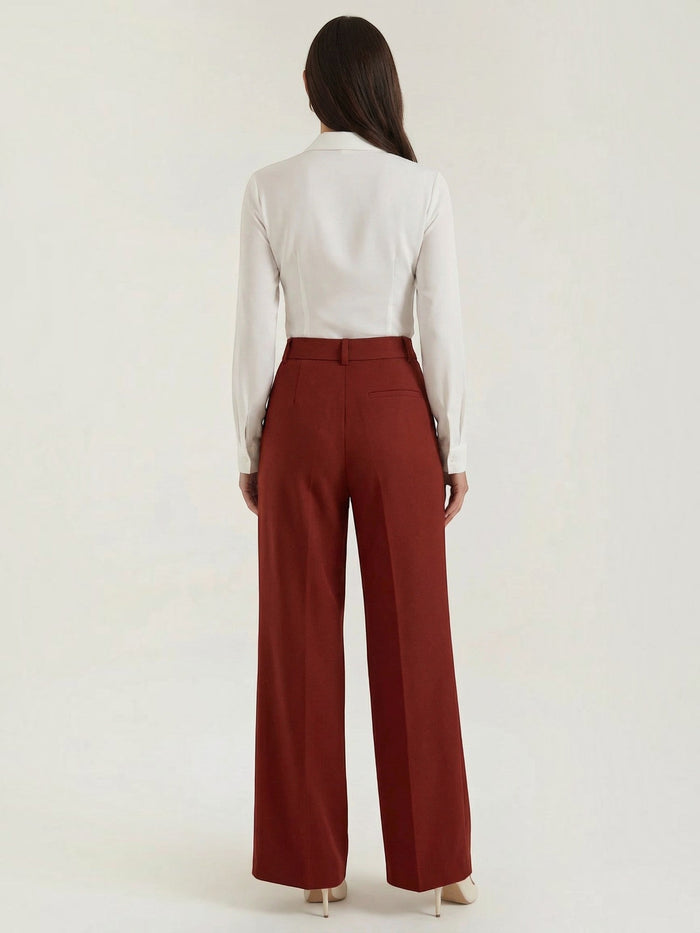 Hazel Pantalon Large Taille Haute