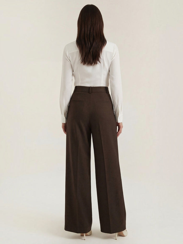Hazel Pantalon Large Taille Haute