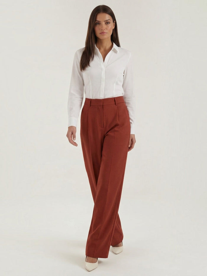 Hazel Pantalon Large Taille Haute