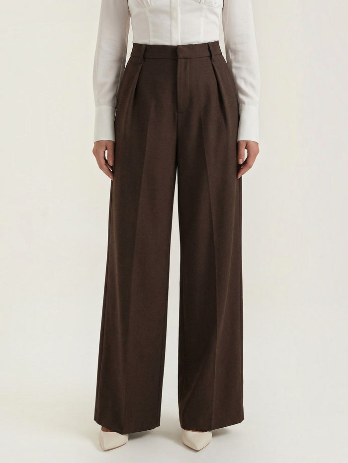 Hazel Pantalon Large Taille Haute