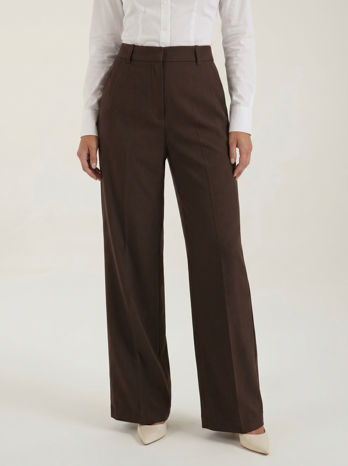 Hazel Pantalon Large Taille Haute