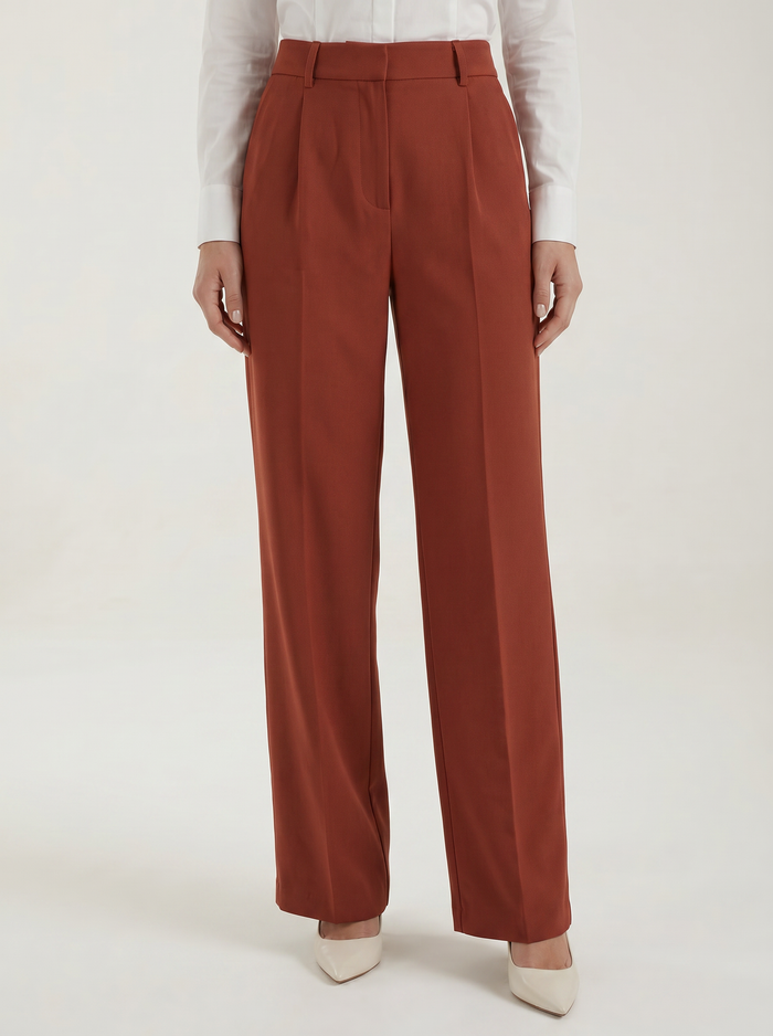 Hazel Pantalon Large Taille Haute