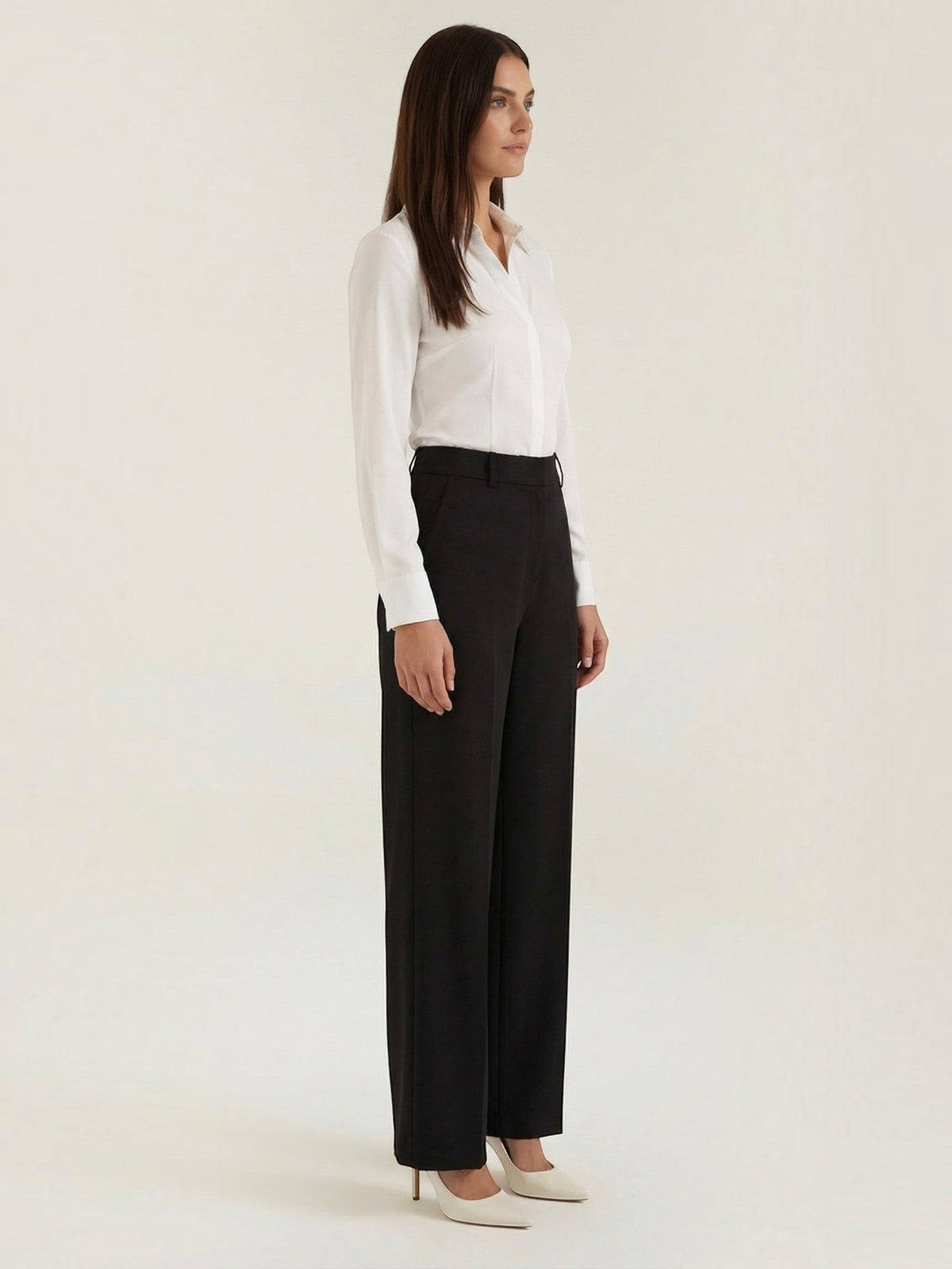 Hazel Pantalon Large Taille Haute