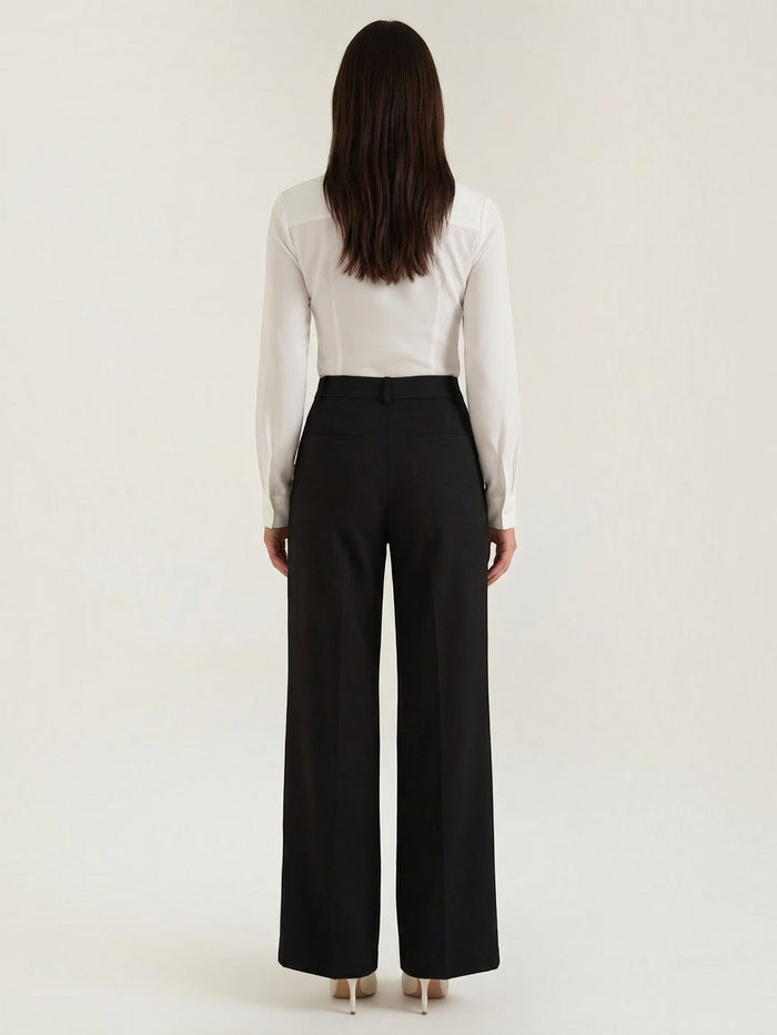 Hazel Pantalon Large Taille Haute