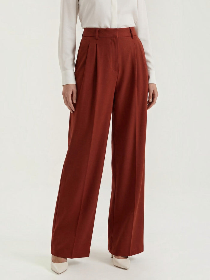 Hazel Pantalon Large Taille Haute