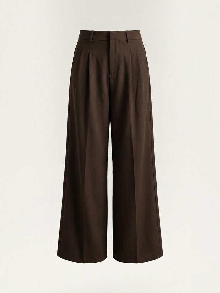 Hazel Pantalon Large Taille Haute