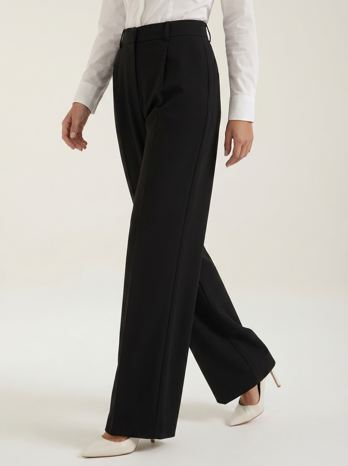 Hazel Pantalon Large Taille Haute