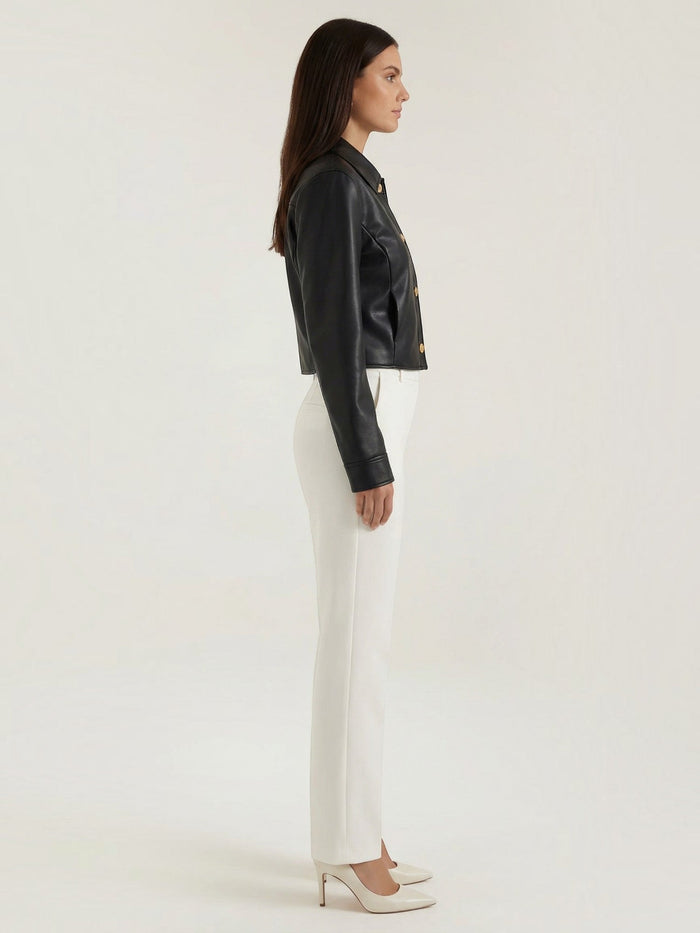 Heather Jacke in Lederoptik