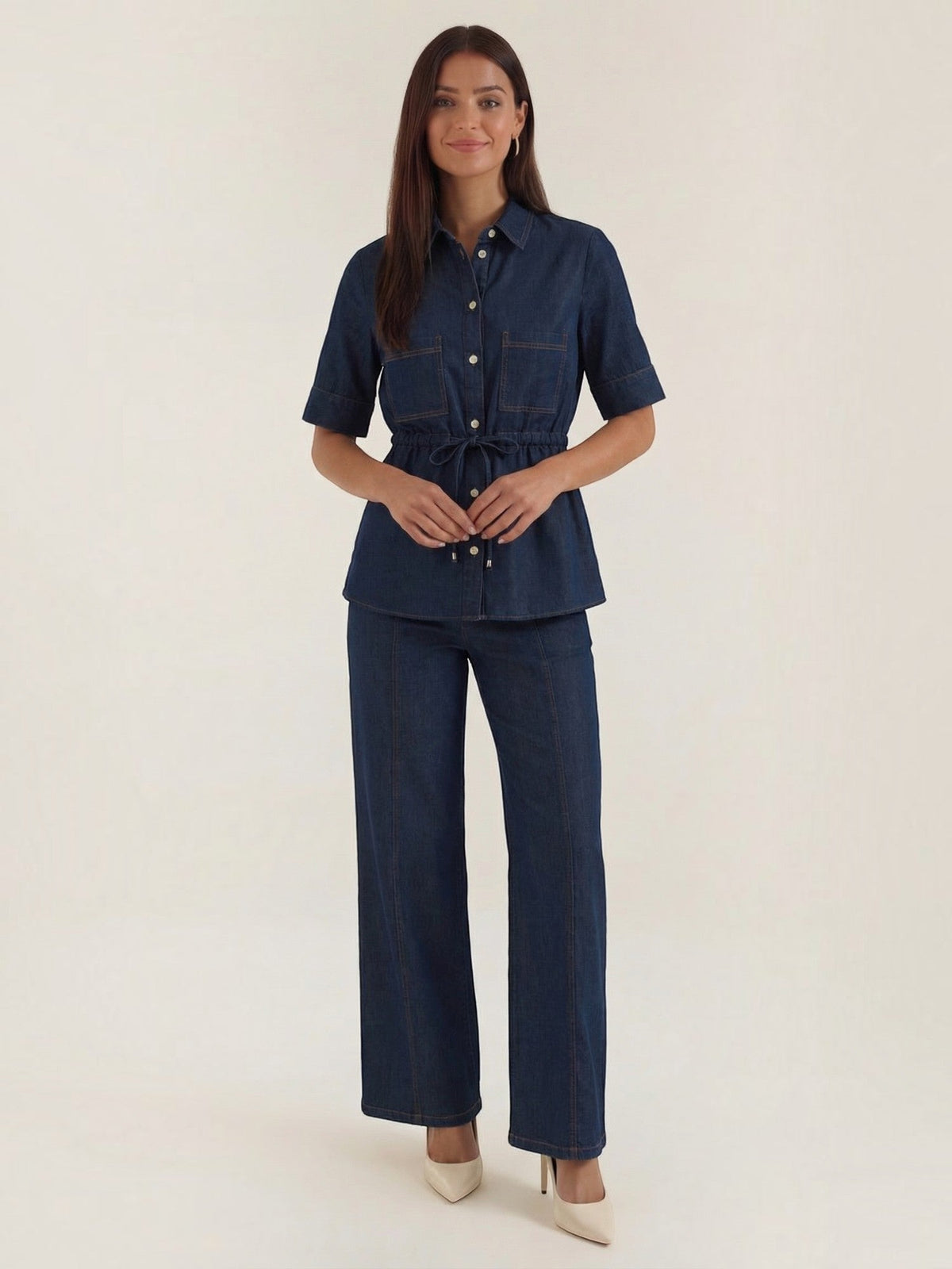 Jade Pantalon Effet Denim