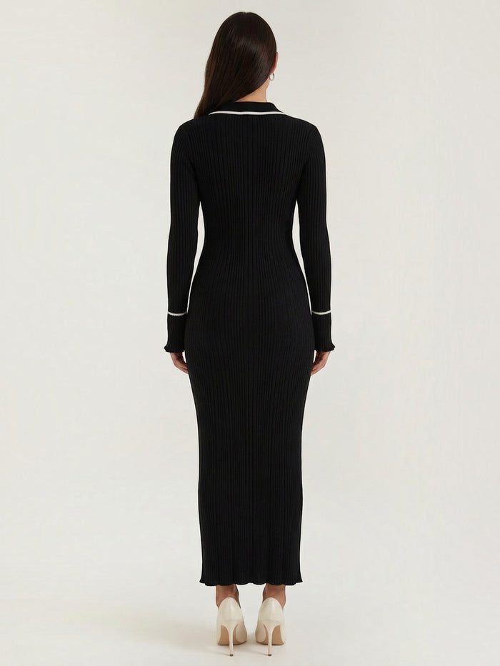 Josephine Robe Longue Près Du Corps En Maille