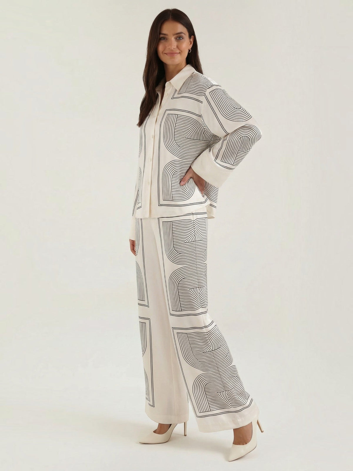 Jude Pantalon À Motif Géométrique