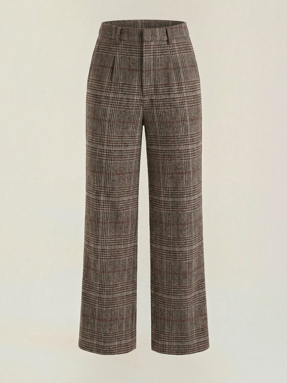 Leigh Pantalon Taille Haute À Jambe Large À Carreaux