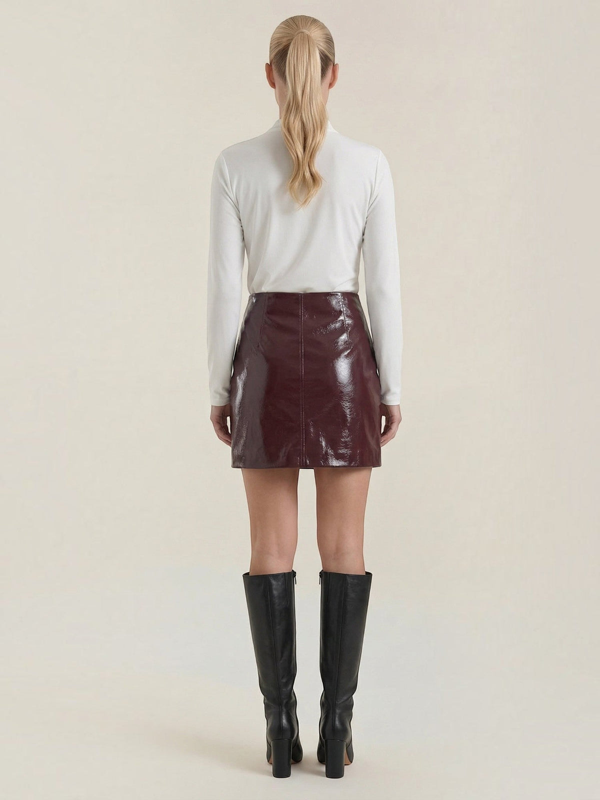 Lena Jupe Courte Effet Cuir Laqué